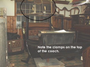 Clamps on top of the coach