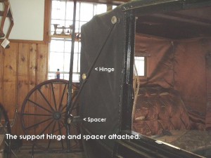 Hinge and spacer attached