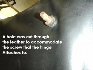 Holes cut into leather