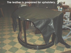 Leather prepared for upholstery