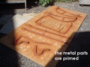 Metal parts primed