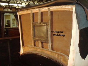 Original webbing on back webbing