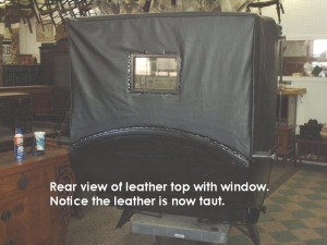 Rear view of leather top