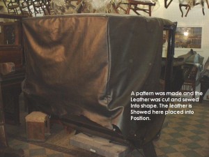 The leather is put into position