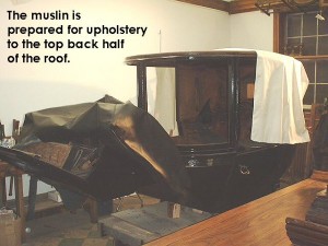 Top prepared for upholstery